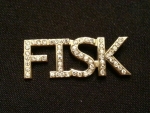 FISK Clear Crystal Bling Letter Pin