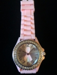 Pink Bling Breast Cancer Ribbon Watch