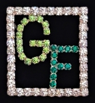 Green GIRL FRIENDS Swarovski Crystals in Square Frame-Almost gone!
