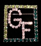 Clear GIRLFRIENDS crystal in Green Square Frame