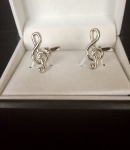 Silver Treble Cleft Cuff Links 