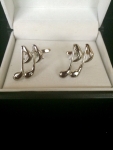 Silver Double Eighth Notes Cuff Links 