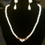 Pearl and Crystal Embellished Necklace Set 