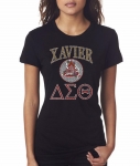  XAVIER UNIVERSITY/DST- MY HBCU BLACK Chapter Bling T-Shirt (Sizes - 2x- 4x large)