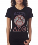 RICE UNIVERSITY/DST-My School of Higher Ed. - Black Bling T-shirt (sizes small - x-large)