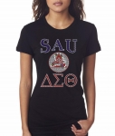 SAINT AUGUSTINE'S UNIVERSITY/DST- MY HBCU BLACK Chapter Bling T-Shirt (Sizes 2x-4x large)