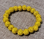 Yellow Crystal Ball Charm Bracelet