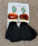  Trendy Multi Coloured Drop Fringed tassel earrings.