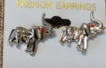 Silver Post Elephant Earrings. Silver plating
