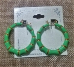 Lime and Gold Bamboo Hoops 