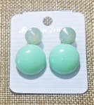 Pastel Green Circular Stone Earrings