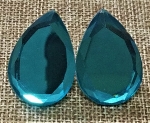 Mirror Teardrop Turquoise Earrings-Clip on