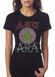 ARKANSAS STATE UNIVERSITY/AKA-My School of Higher Ed. - Black Bling T-shirt (sizes small - x-large)