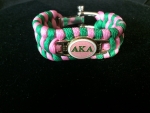 Wide Alpha Kappa Alpha Braided Bracelet