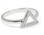 Delta Sigma Theta Delta Symbol Sterling Silver Ring with simulated diamonds