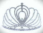 3.25" Silver and Clear Rhinestone Teardrop Design Crown