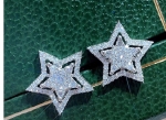  Silver Star Crystal Stud Earrings-Limited quantity available