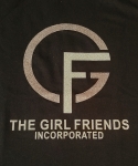 THE GIRL FRIENDS,INC. PLATINUM GLITTER FINISH Logo T-Shirt (Sizes small to x-large)