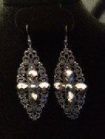 Hematite antique filigree dangle earring